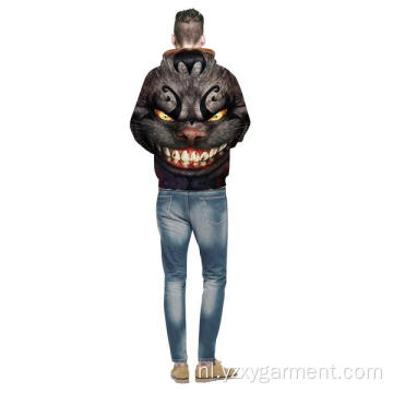 Ghost cat 3D digitale print hoodie